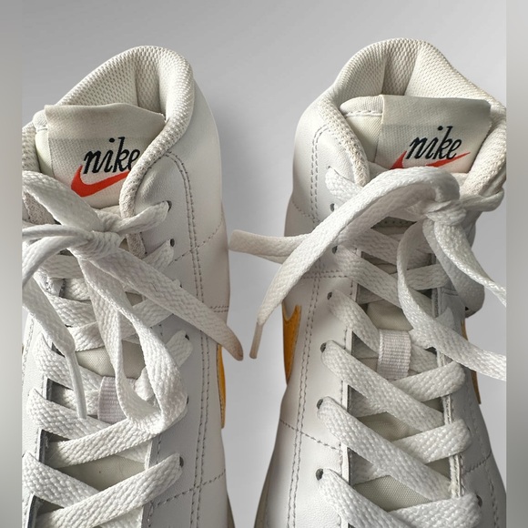 Nike Womens 8 Sneaker Court Royale 2 Mid White Gold Swoosh Retro Shoe DJ2005-100 - Picture 7 of 12